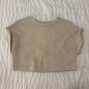 SHEIN Cream Textured Crop Top